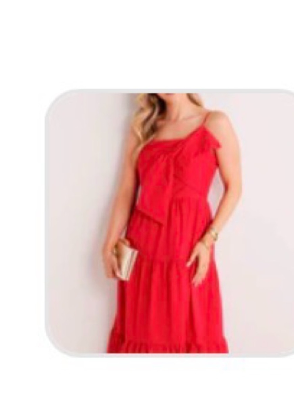 Sugarlips Red Tiered Ruffle Midi Dress